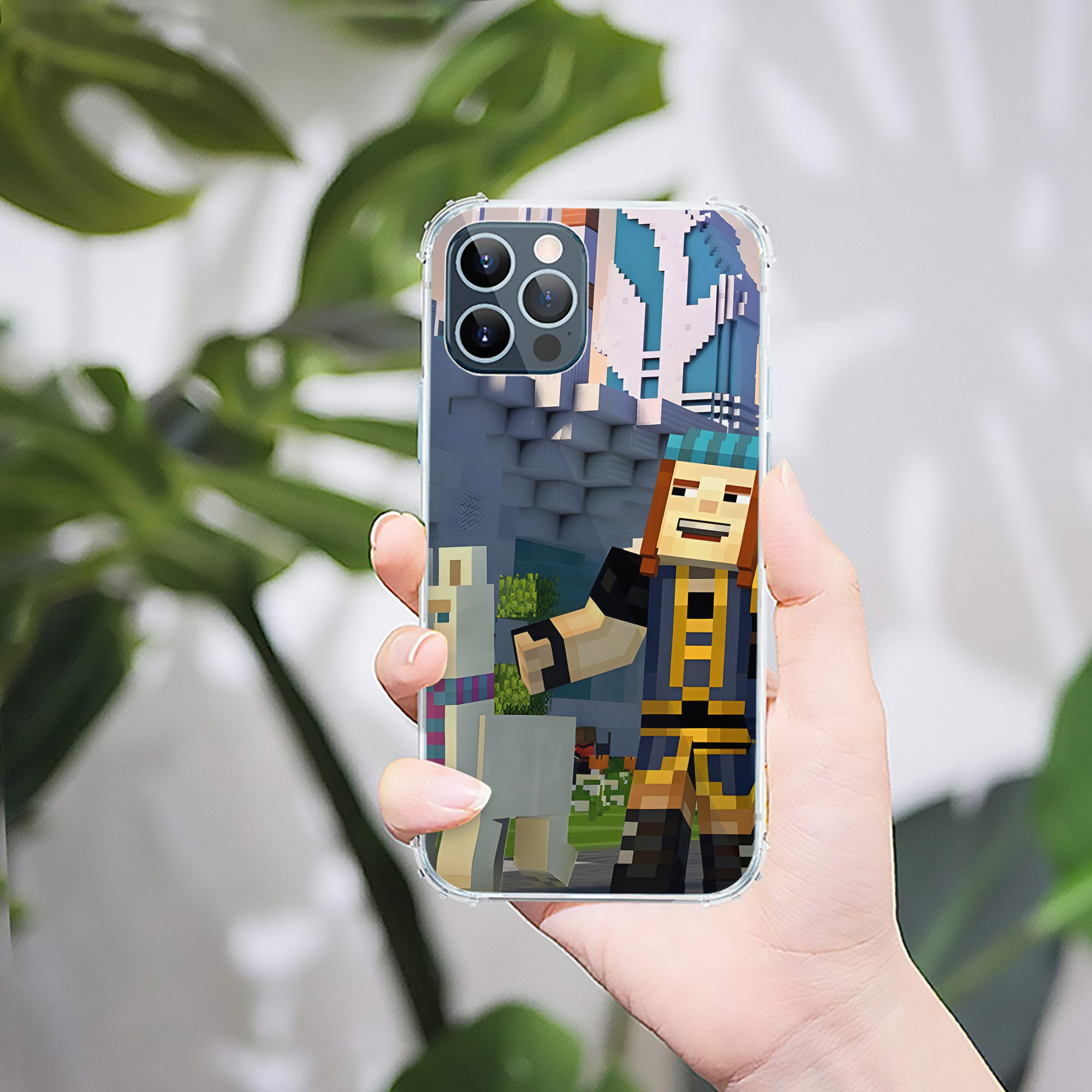 （画像用） マインクラフト ブロックの世界 Minecraft MC Block world 【iPhone 12シリーズ対応】透明スマホケース（クリアソフトケース）
